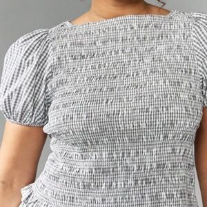 Gingham Puff Sleeve Top